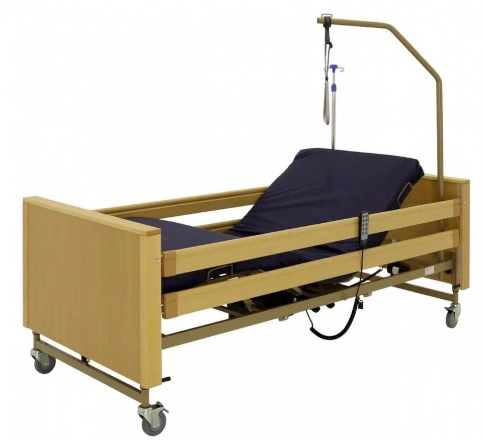 Кровать электрическая MED-MOS YG-1 (ЛДСП св.дер., 4 секции, матрас, В, Т/АТ, МЛ)